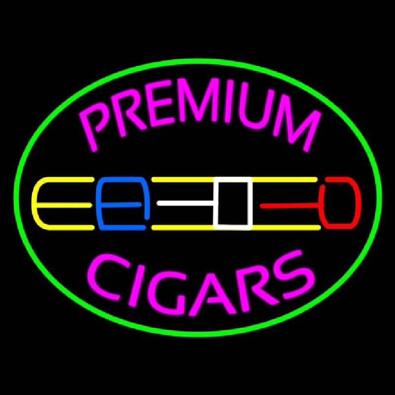 Premium Cigars Logo Neon Sign