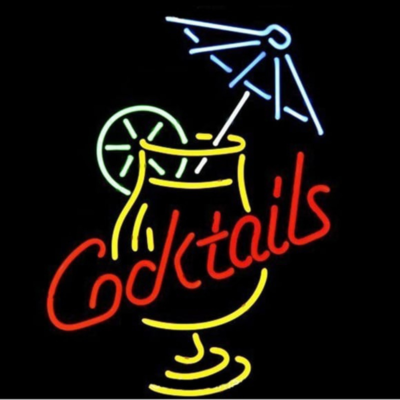 Professional Cocktail And Martini Umbrella Cup Beer Bar Real Gift Fast Ship Neon Sign