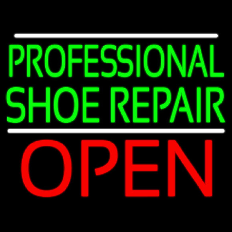 Professional Shoe Repair Open Neon Sign