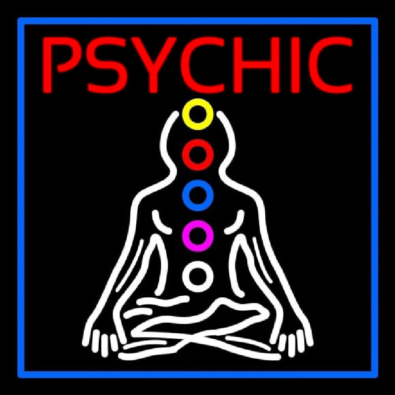 Psychic Health Blue Border Neon Sign