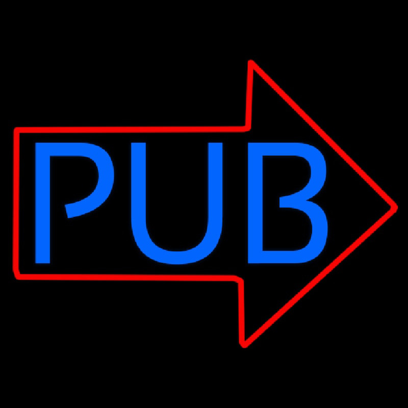 Pub With Arrow Neon Sign