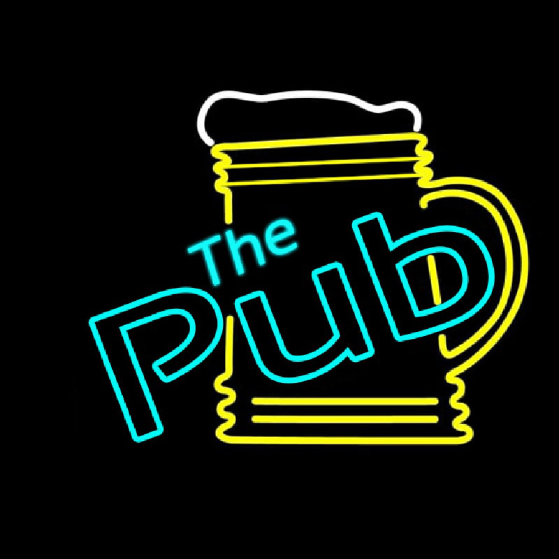 Pub With Beer Mug Neon Sign