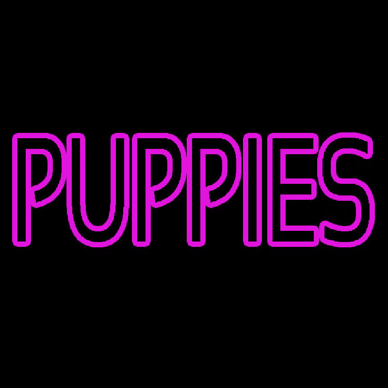 Puppies Purple Neon Sign