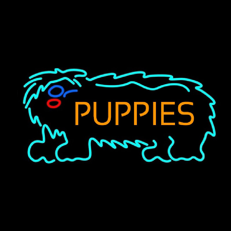 Puppies With Logo Neon Sign