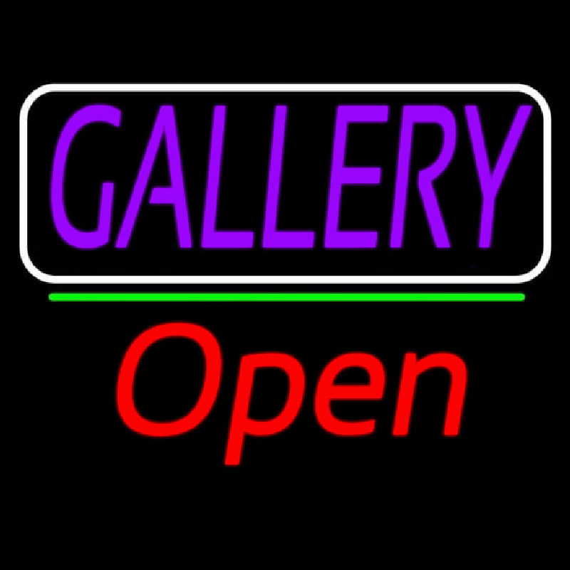 Purle Gallery With Open 2 Neon Sign