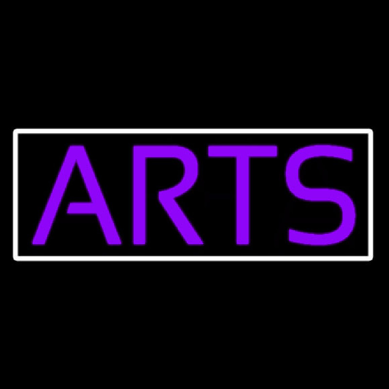 Purple Arts With Border Neon Sign