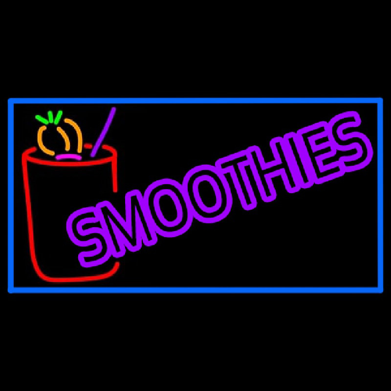 Purple Double Stroke Smoothies Neon Sign