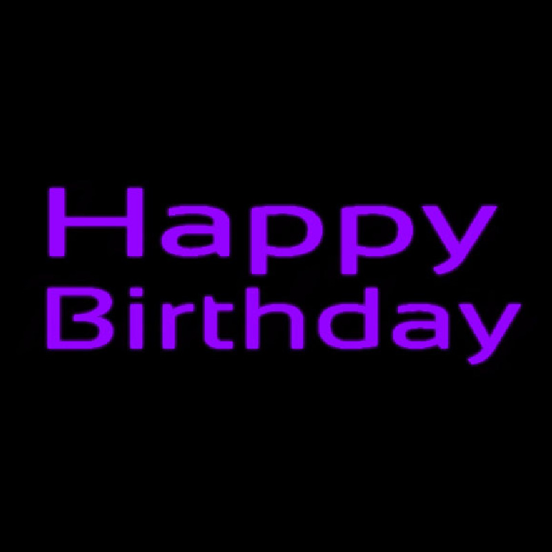 Purple Happy Birthday Neon Sign