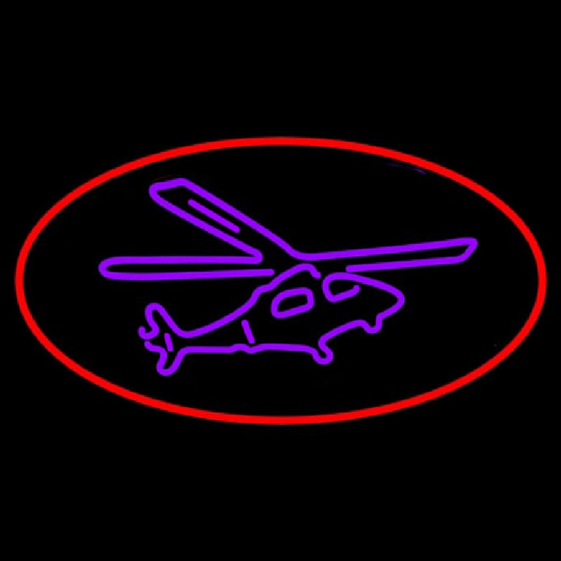 Purple Helicopter Neon Sign