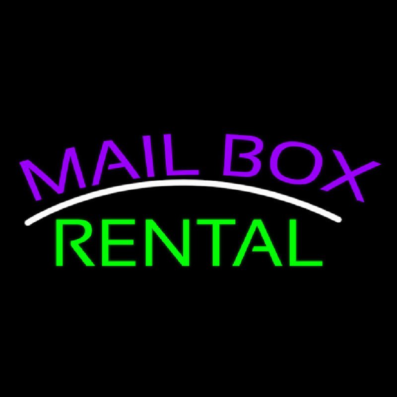 Purple Mailbo  Green Rental Block 2 Neon Sign
