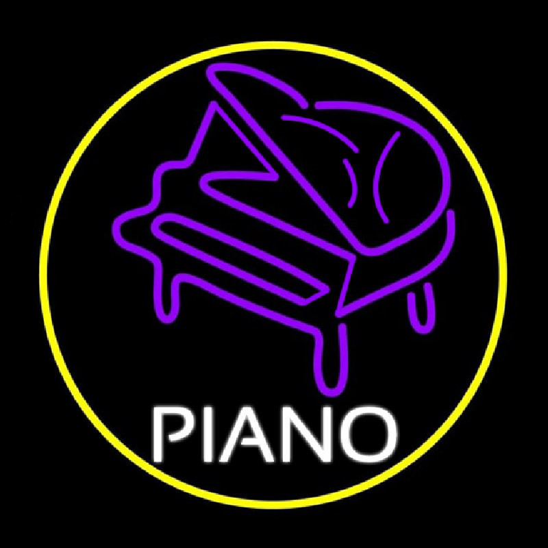 Purple Piano Neon Sign