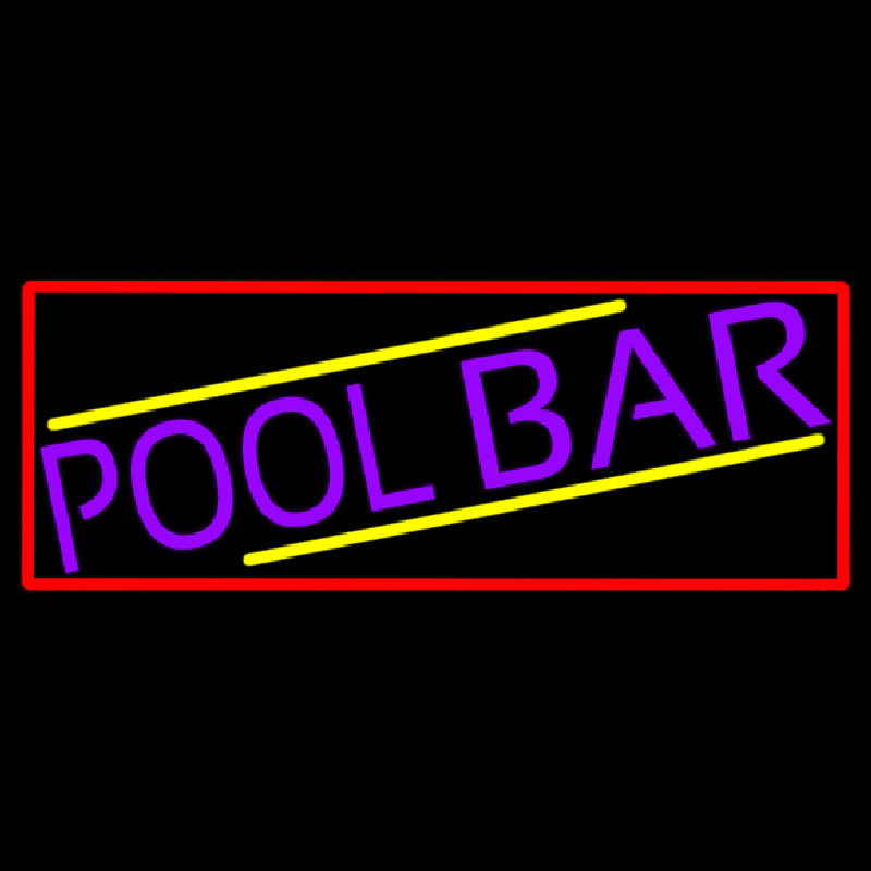 Purple Pool Bar With Red Border Neon Sign