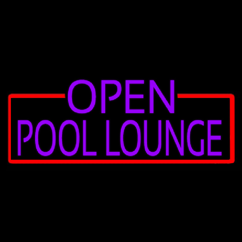 Purple Pool Lounge With Red Border Neon Sign