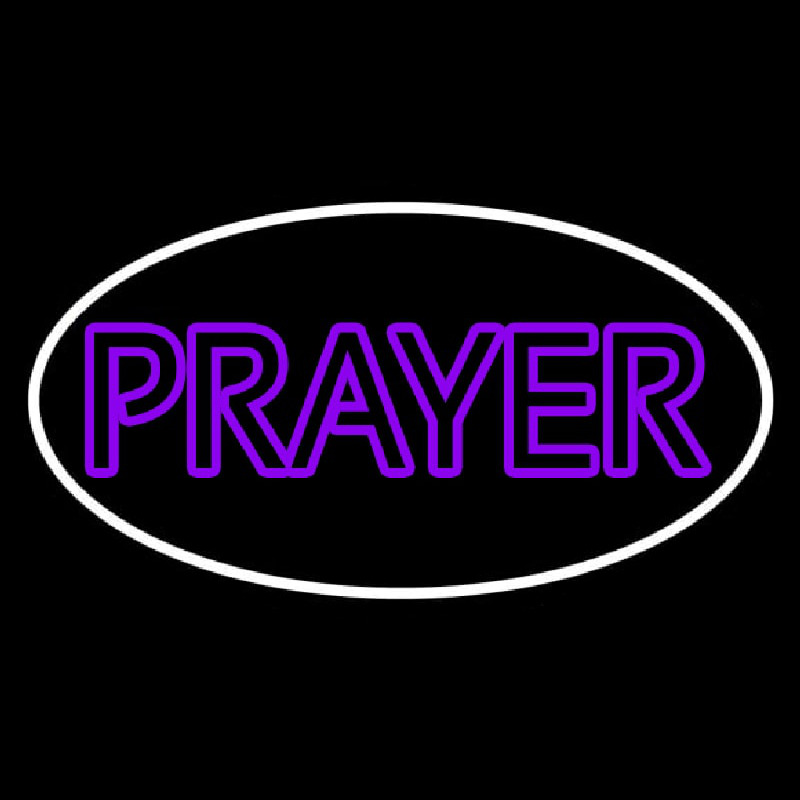 Purple Prayer With Border Neon Sign