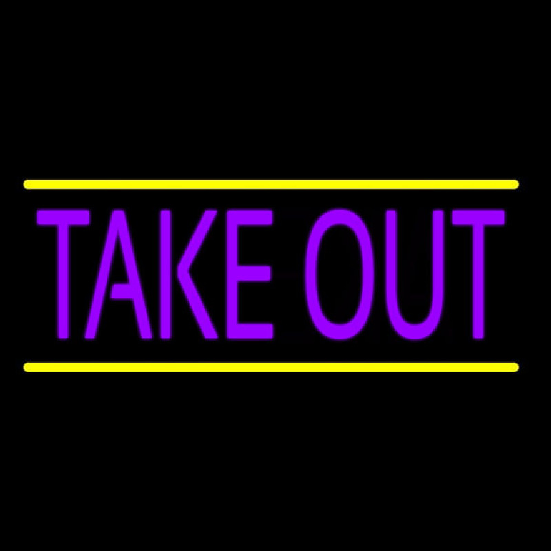 Purple Take Out Neon Sign