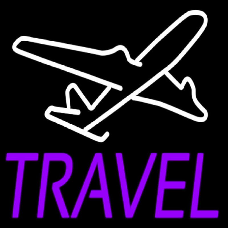 Purple Travel With Logo Neon Sign