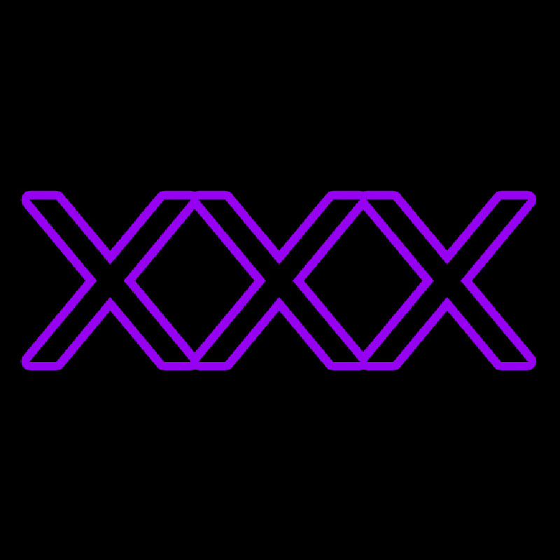 Purple X   Neon Sign
