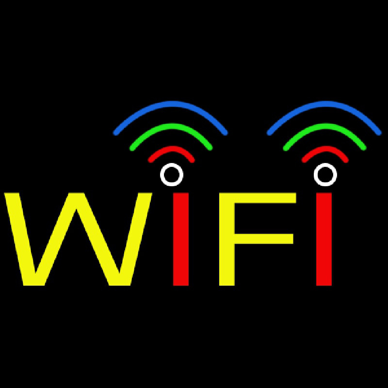 Rainbow Wifi Block Neon Sign