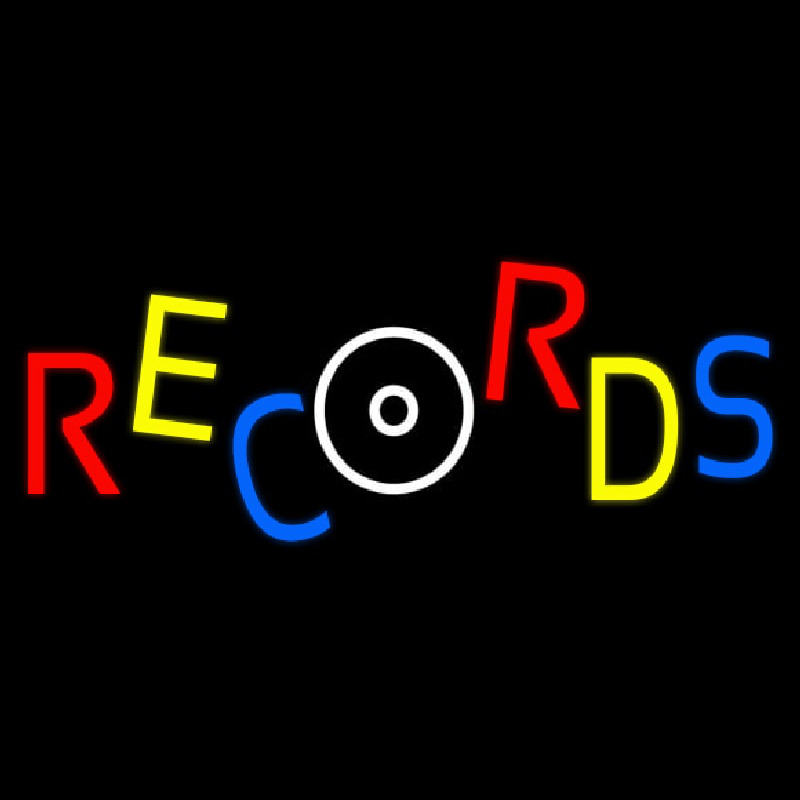 Records Block 1 Neon Sign