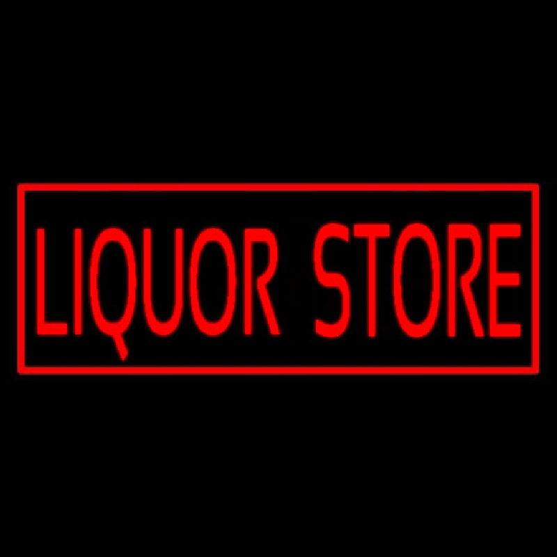 Rectange Liquor Store Neon Sign