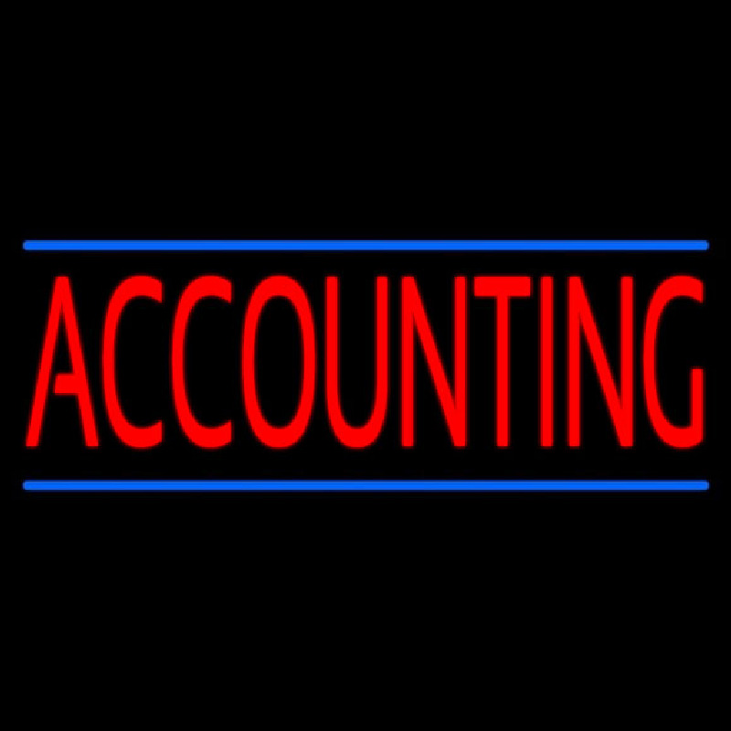 Red Accounting Blue Lines Neon Sign