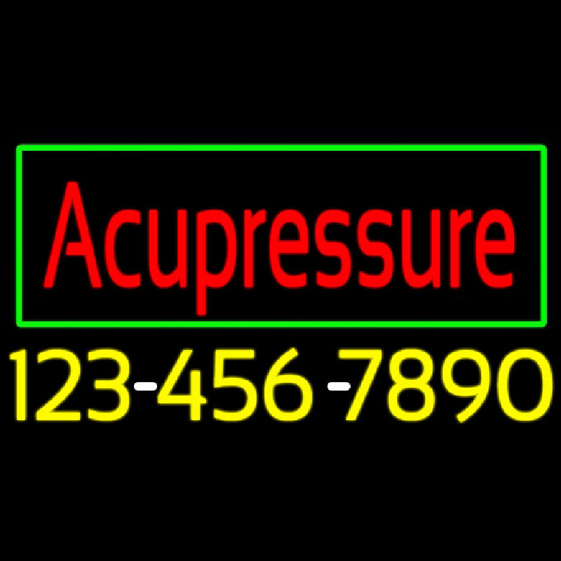 Red Acupressure With Phone Number Neon Sign