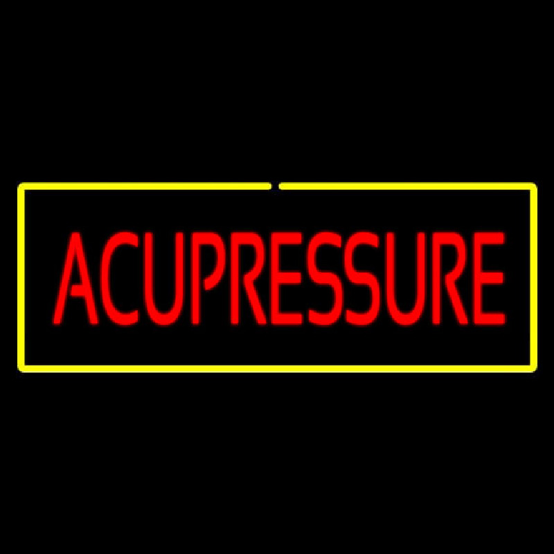 Red Acupressure With Yellow Border Neon Sign
