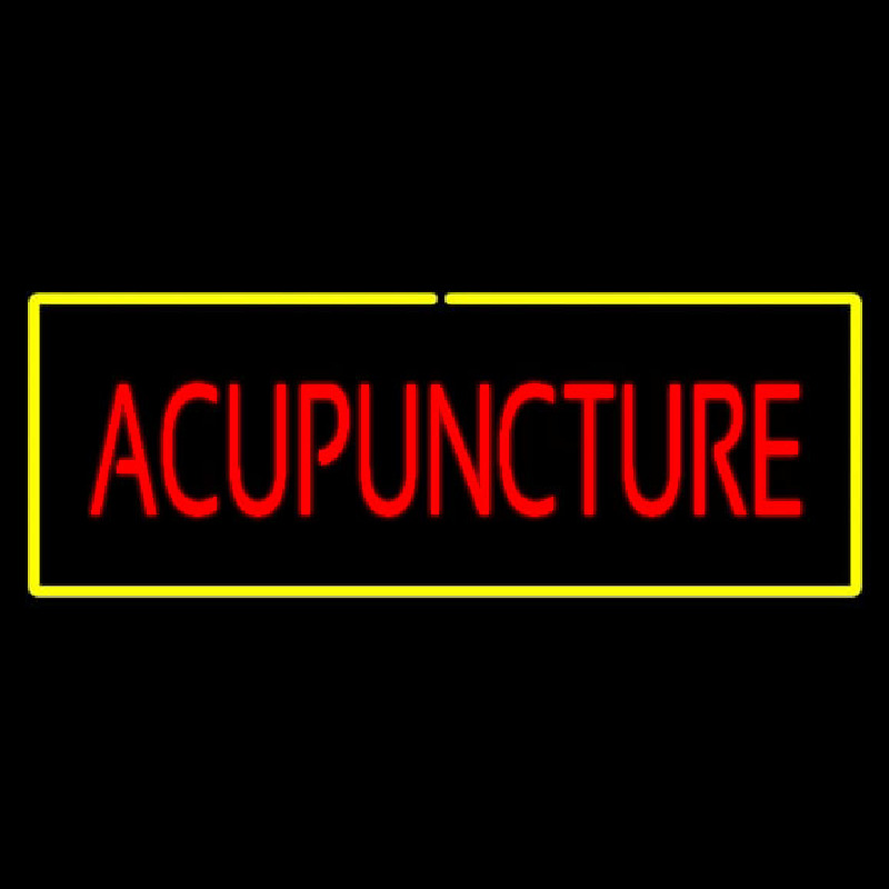 Red Acupuncture Yellow Neon Sign