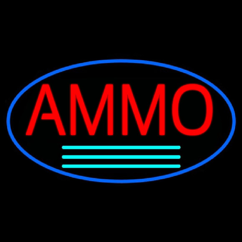 Red Ammo Turquoise Line Neon Sign