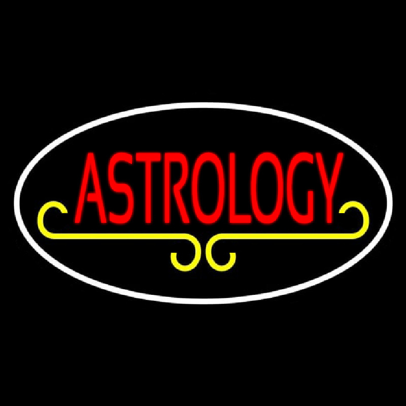 Red Astrology White Border Neon Sign