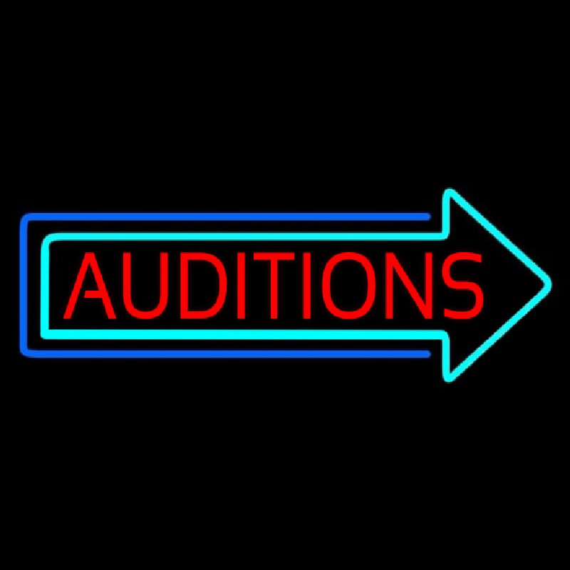 Red Auditions Arrow Neon Sign