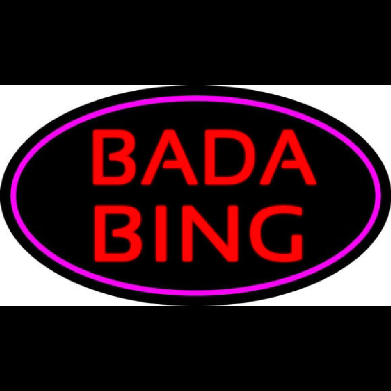 Red Bada Bing With Pink Border Club Neon Sign