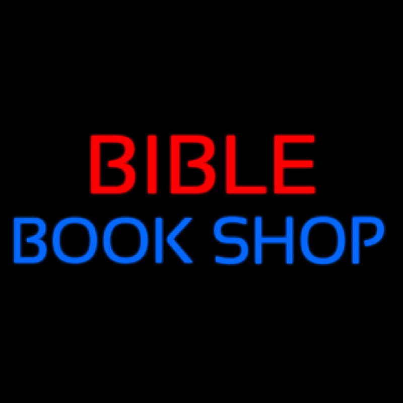 Red Bible Blue Book Shop Neon Sign