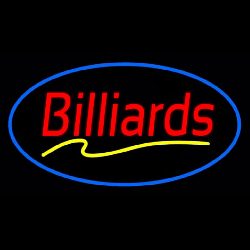 Red Billiards Blue Oval Neon Sign