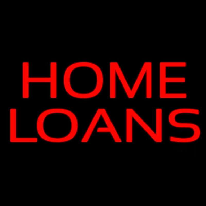 Red Block Home Loans Neon Sign