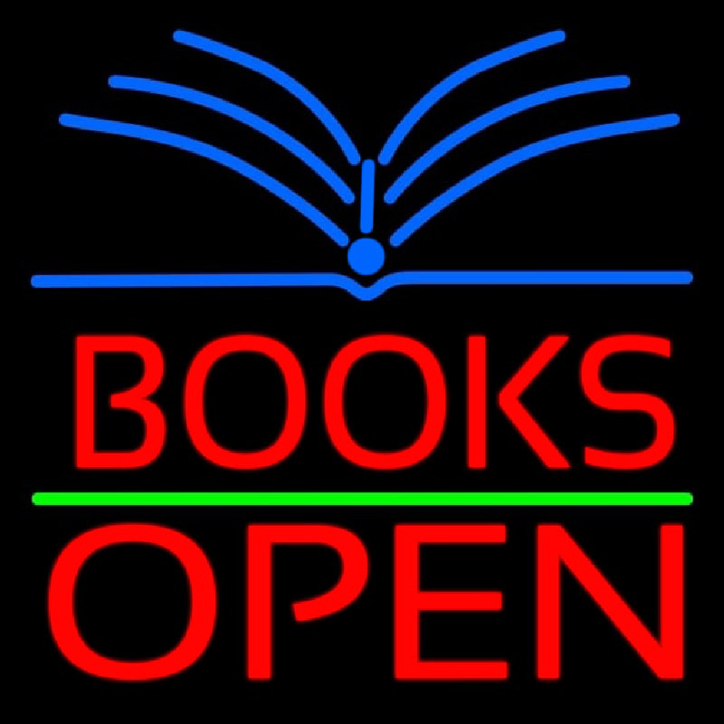 Red Books Open Neon Sign