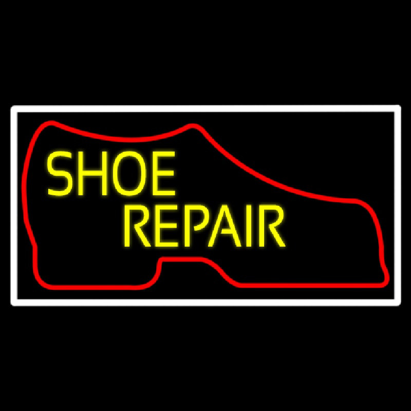 Red Boot Yellow Shoe Repair Neon Sign