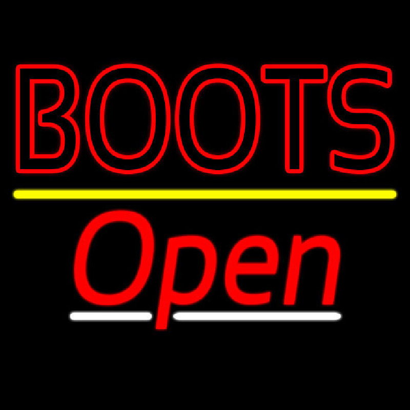 Red Boots Open Neon Sign