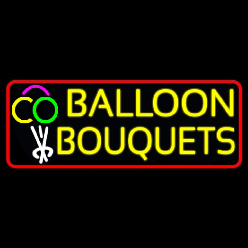 Red Border Balloon Bouquets Neon Sign