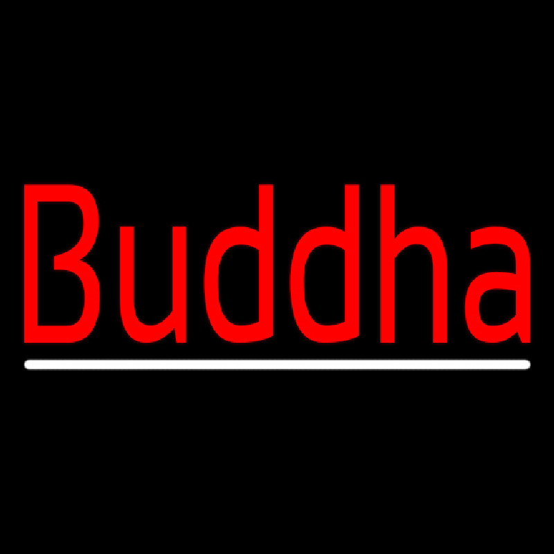 Red Buddha With Line Neon Sign