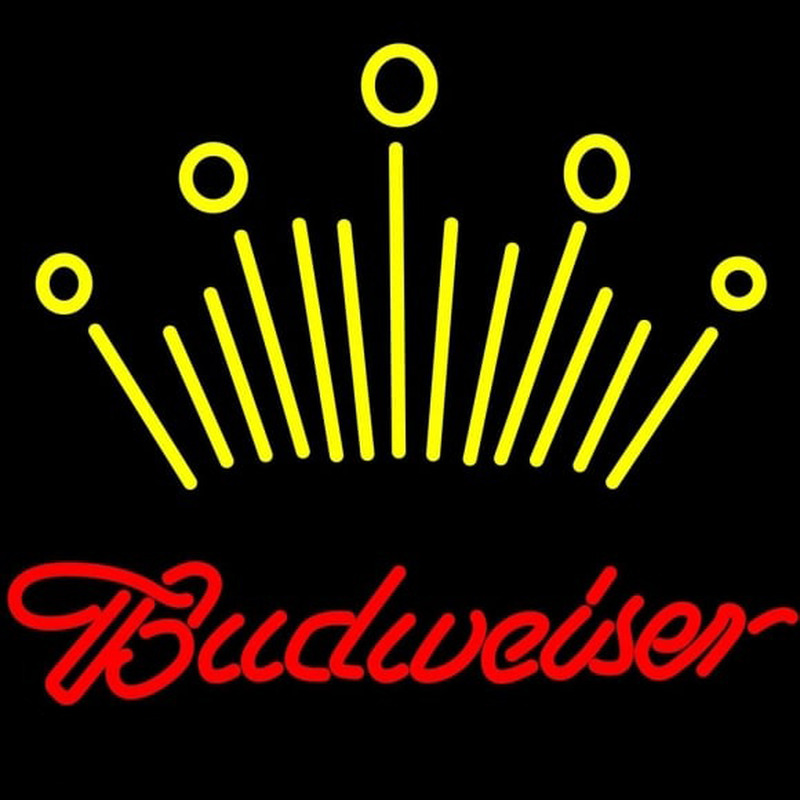 Red Budweiser Yellow Crown Beer Sign Neon Sign