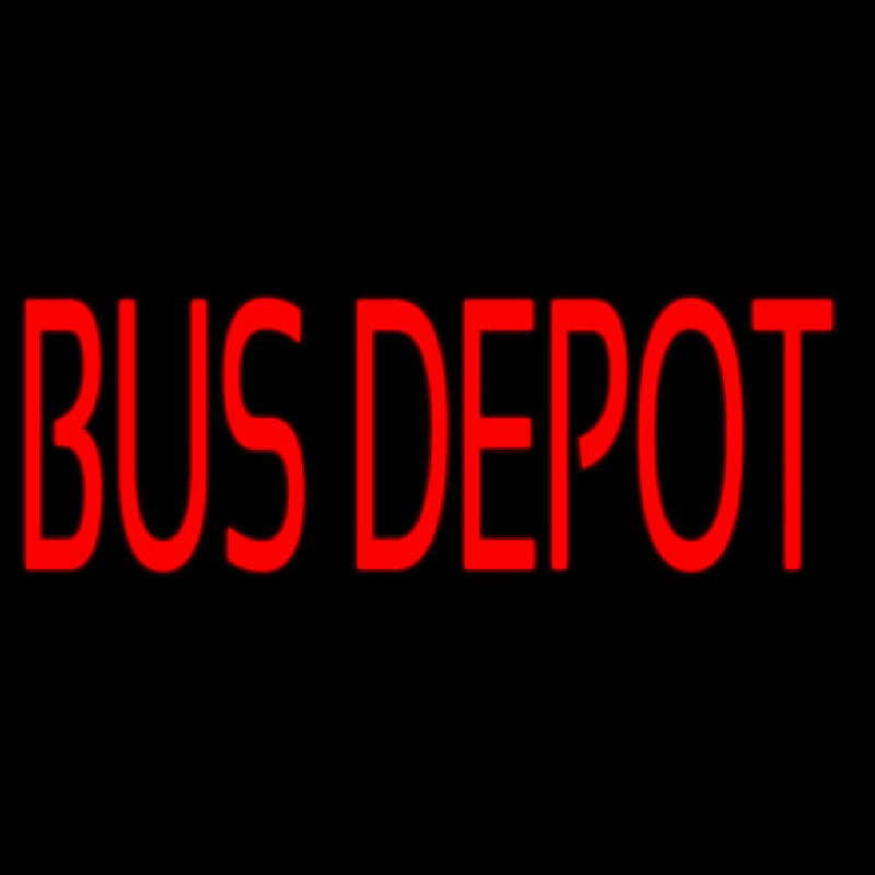 Red Bus Depot Neon Sign