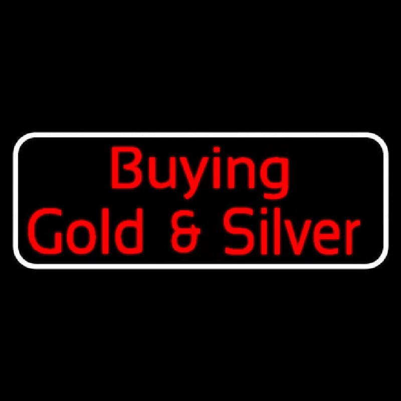 Red Buying Gold And Silver White Border Block Neon Sign