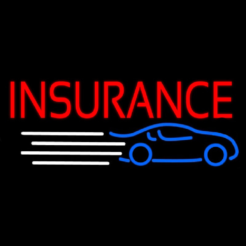 Red Car Insurance Neon Sign