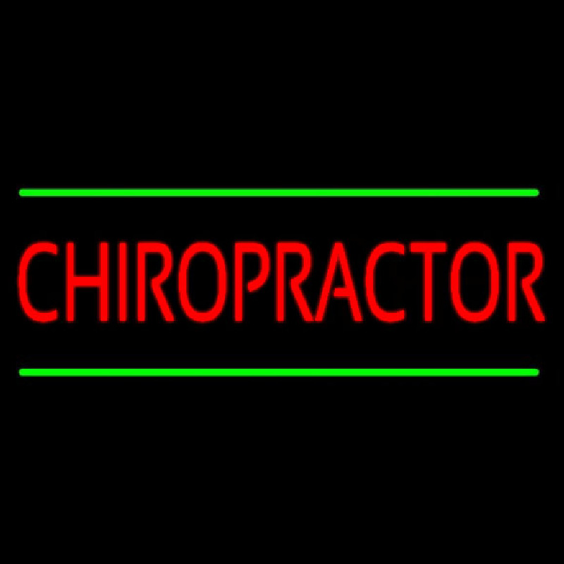 Red Chiropractor Green Lines Neon Sign