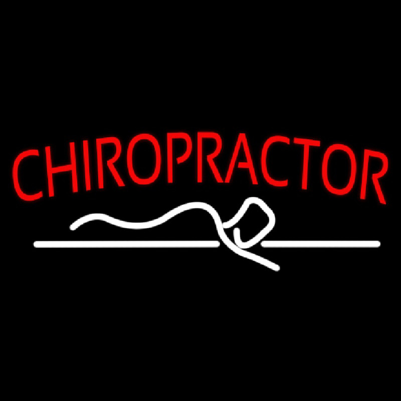 Red Chiropractor Logo Neon Sign