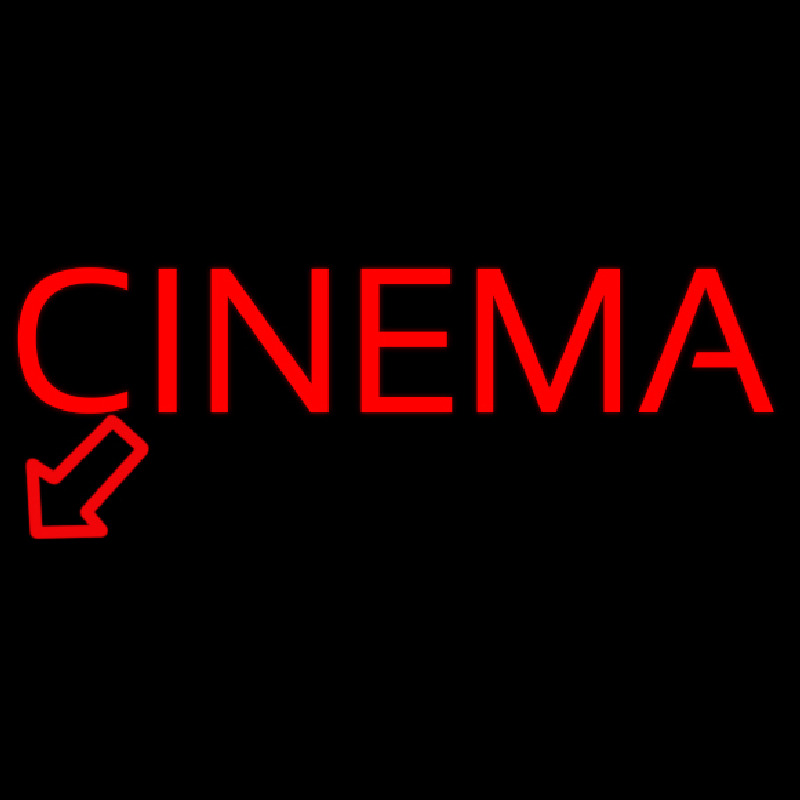 Red Cinema Here Neon Sign