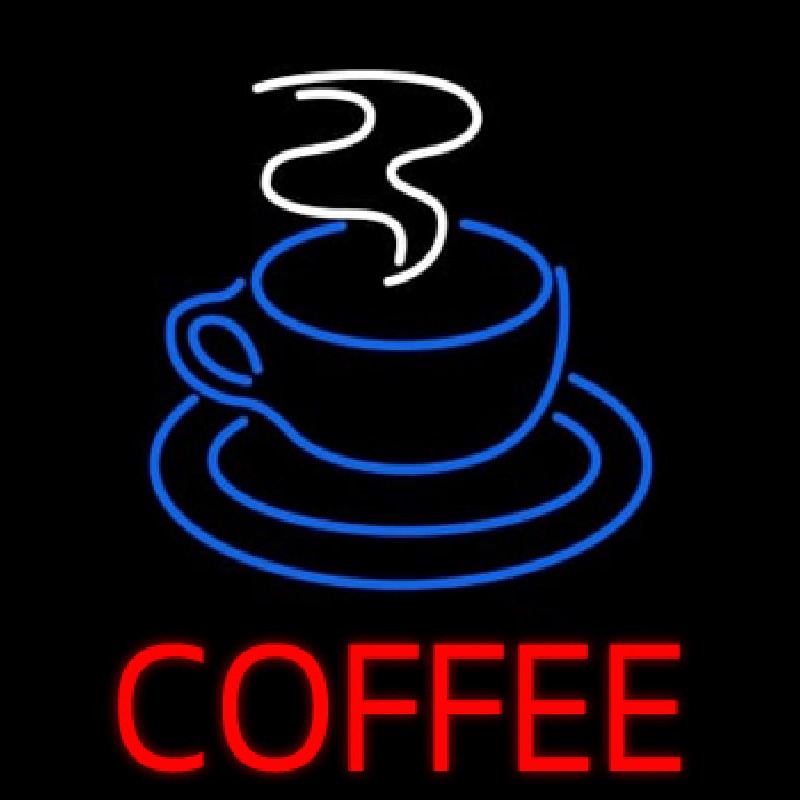 Red Coffee With Cup Neon Sign