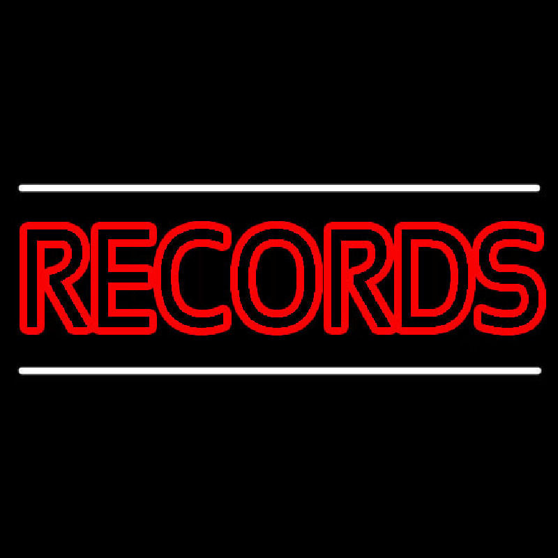 Red Colored Records Neon Sign