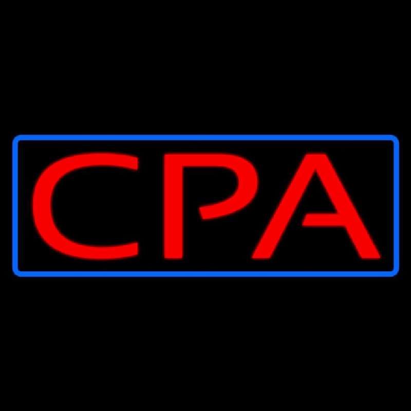 Red Cpa Blue Border Neon Sign